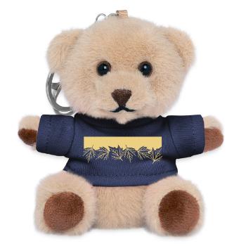 Herbst-Ahornblätter-Rand – Gelbe Herbst-Ästhetik - Teddy Schlüsselanhänger - Navy - Vorne