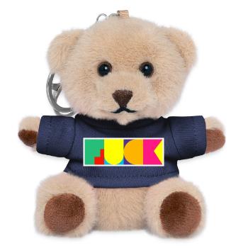 Lustiges Pop-Art-F-Wort - Teddy Schlüsselanhänger - Navy - Vorne