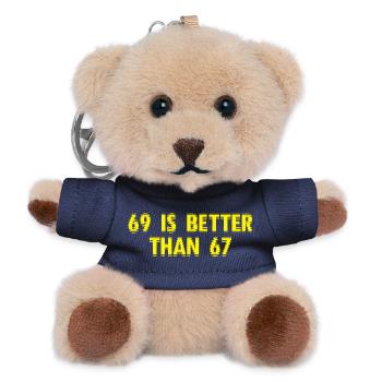 69 Is Better Than 67 - lustige Erwachsenen Sprüche - Teddy Schlüsselanhänger - Navy - Vorne