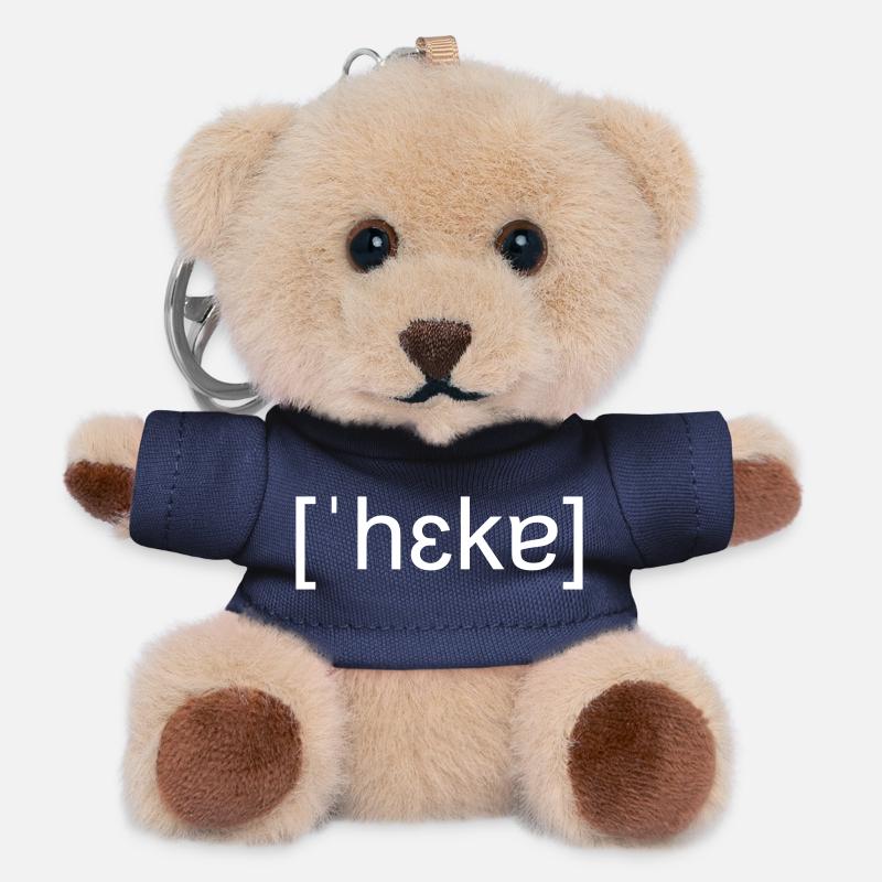 Hacker, orthographe phonétique, blanc - Porte-clés ourson - marine