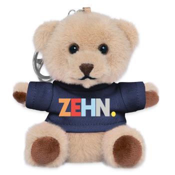 10. Geburtstag Zehn 10 Jahre - Teddy Schlüsselanhänger - Navy - Vorne