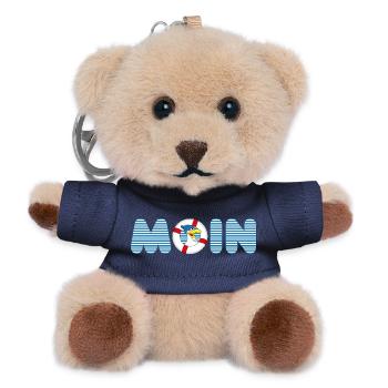 Moin Möve mit Rettungsring - Teddy Schlüsselanhänger - Navy - Vorne