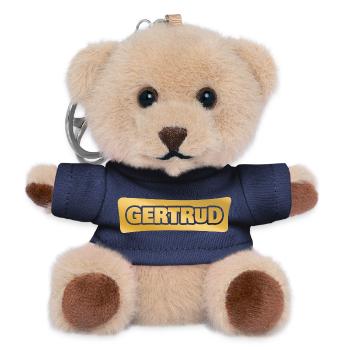 Prénom Gertrud - Porte-clés ourson - marine - Devant