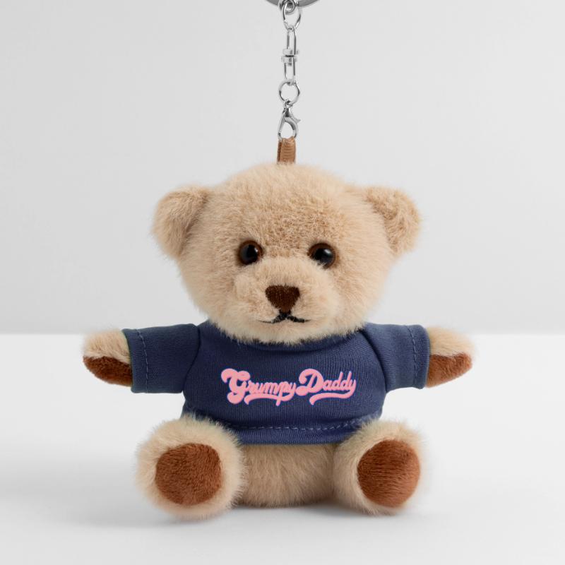 Script rétro de Grumpy Daddy - Couleur « Chewing-gum » Porte-clés ourson