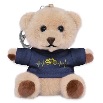 Cadeau du battement de cœur du vélo - Porte-clés ourson - marine - Devant