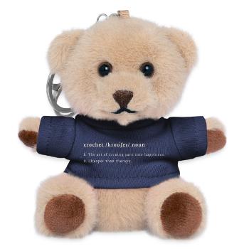Crochet Definition – Turning Yarn Into Happiness - Teddy Keyring - navy - Front