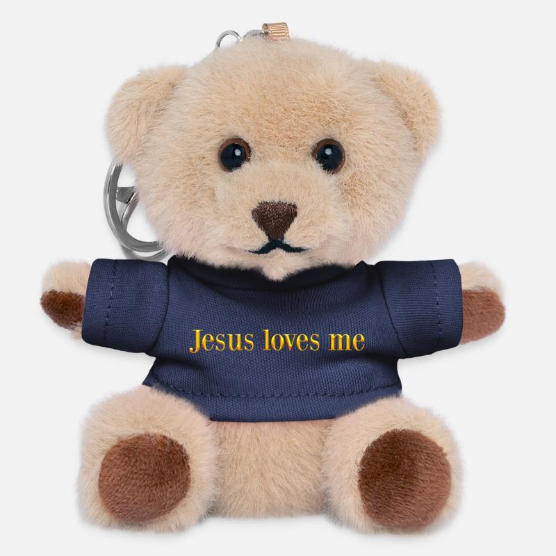 Jésus m’aime - Porte-clés ourson - marine
