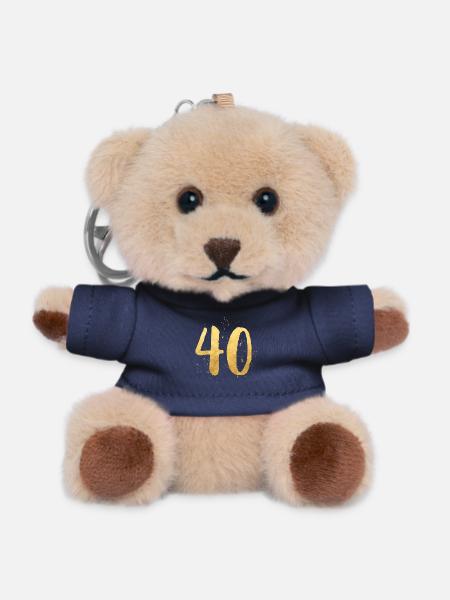 40 anniversaire d'or rond quarante - Porte-clés ourson - marine