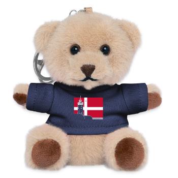 Dänemark Fahne mit Rubjerg Knude Leuchtturm - Teddy Schlüsselanhänger - Navy - Vorne