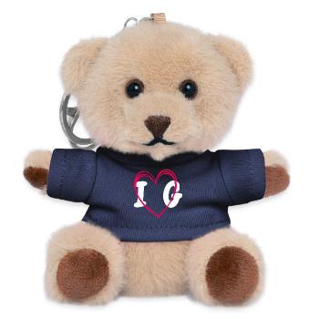 I love Gaurin buste - Porte-clés ourson - marine - Devant
