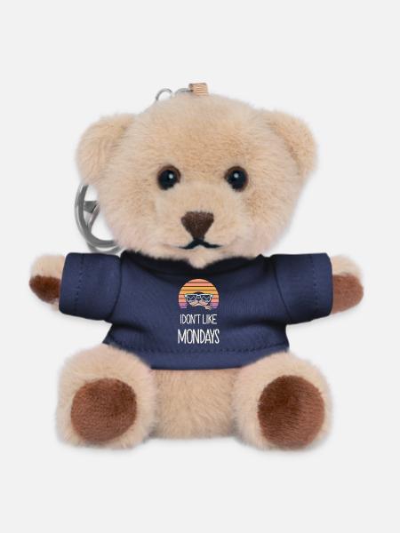 Funny gift 'I Don't Like Monday', Marmot - Teddy Keyring - navy