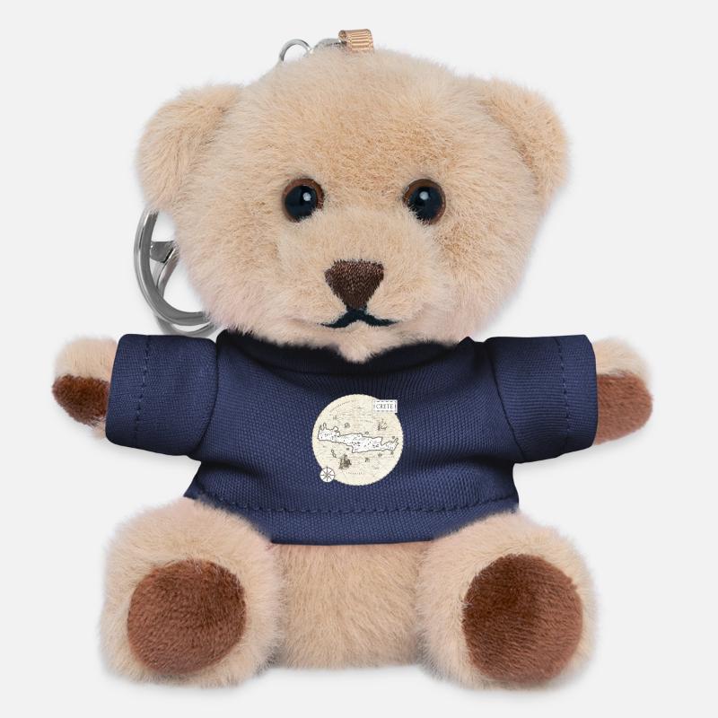 Crete Vintage Map - Teddy Keyring - navy