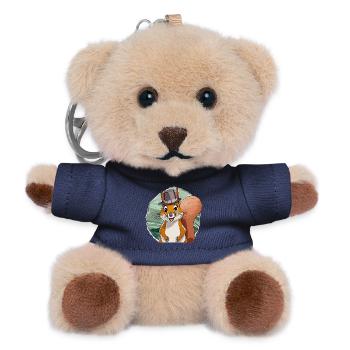 lustiges Eichhörnchen mit hut - Teddy Schlüsselanhänger - Navy - Vorne