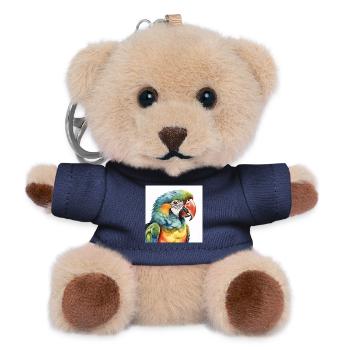 Aquarell-Ara - Teddy Schlüsselanhänger - Navy - Vorne