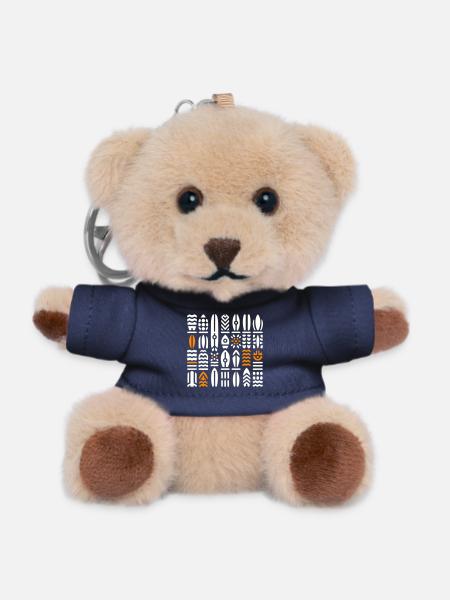 Abstract Surf and Wave Patterns - Teddy Keyring - navy