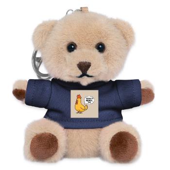 Huhn "Trying to hendl this" - Teddy Schlüsselanhänger - Navy - Vorne