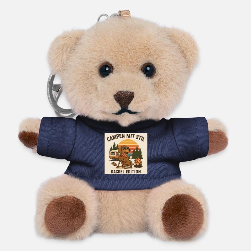 Campen mit Stil: Dackel Edition - Teddy Schlüsselanhänger - Navy