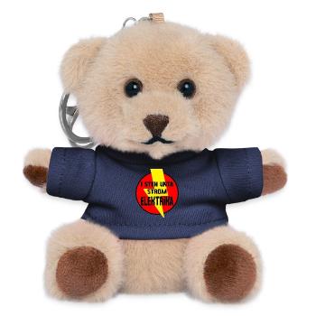 i steh unta Strom - Elektrika, Elektriker - Teddy Schlüsselanhänger - Navy - Vorne