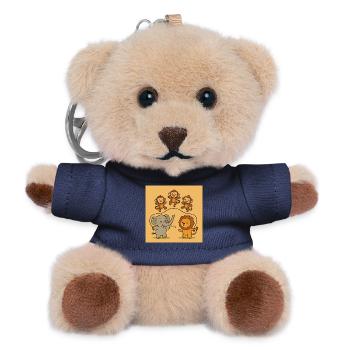 Happy jungle friends - Teddy Keyring - navy - Front
