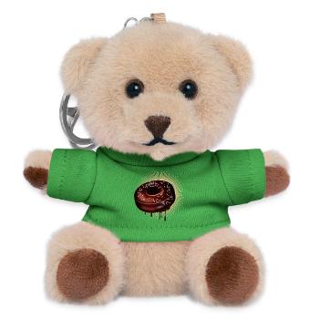 Schoko Donut Motiv mit Glasur und Streuseln - Teddy Schlüsselanhänger - Grün - Vorne