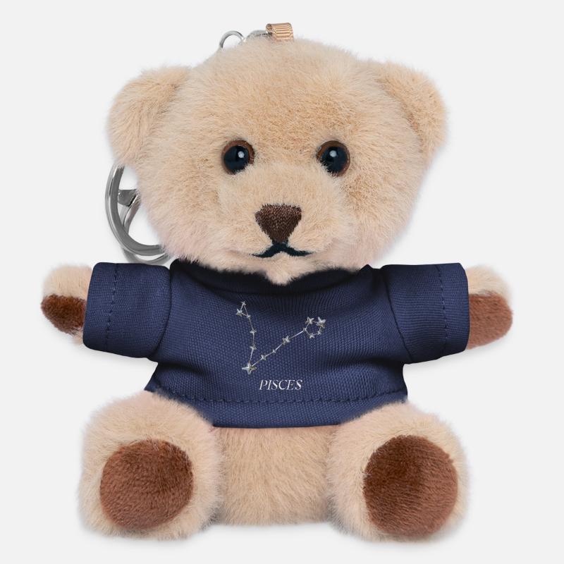 Pisces Constellation – Minimalist Silver Constellation - Teddy Keyring - navy