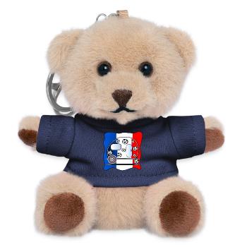Camping France Football - Porte-clés ourson - marine - Devant