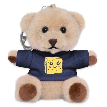 Spongeface Adorable Sponge Illustration - Teddy Keyring - navy - Front