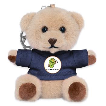 Listening and loved - Teddy Keyring - navy - Front