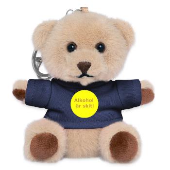 Alkohol ist Scheiße (Gelber Kreis) - Teddy Schlüsselanhänger - Navy - Vorne