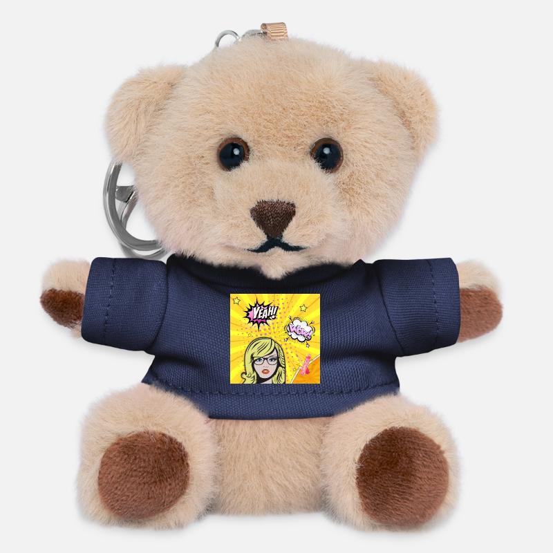Pop art wow - Teddy Keyring - navy
