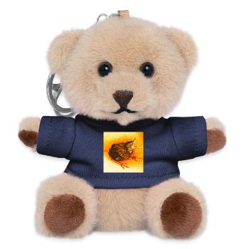 Hungrige Amsel - Teddy Schlüsselanhänger - Navy - Vorne