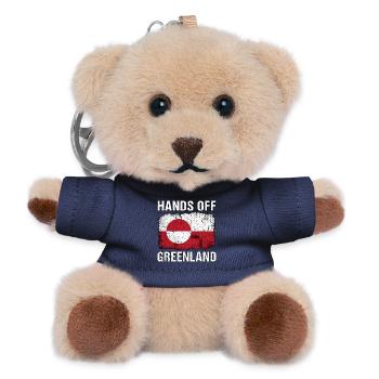 Hands Off Greenland Distressed Flag Design - Teddy Schlüsselanhänger - Navy - Vorne