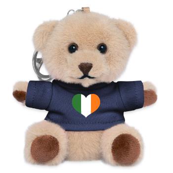 Irish Flag Heart Emblem - Teddy Keyring - navy - Front