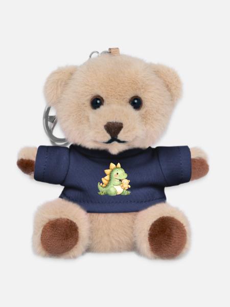 Little Kawaii Dino with Teddy Bear – Super Cute - Teddy Keyring - navy