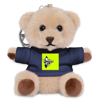 Collier squelette jaune fluo - Porte-clés ourson - marine - Devant