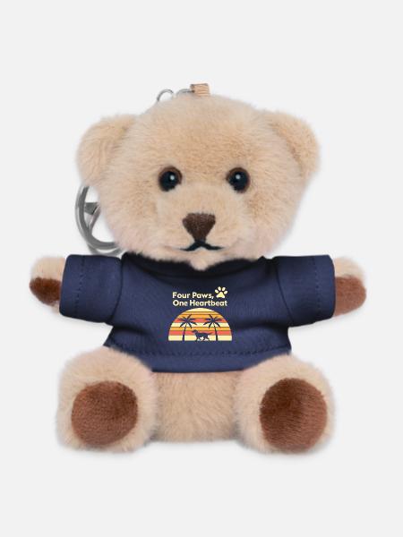 Quatre pattes et un motif de chien au coucher du soleil - Porte-clés ourson - marine
