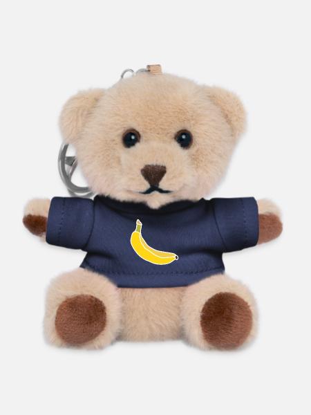 Gelbe Banane – Minimalistische fruchtige Illustration - Teddy Schlüsselanhänger - Navy