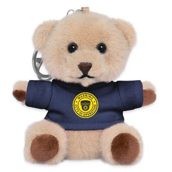Warning CCTV Camera In Operation Sign - Teddy Keyring - navy - Front
