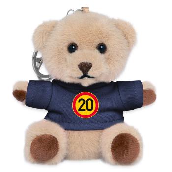 20th Birthday Age 20 Years Sign - Teddy Keyring - navy - Front