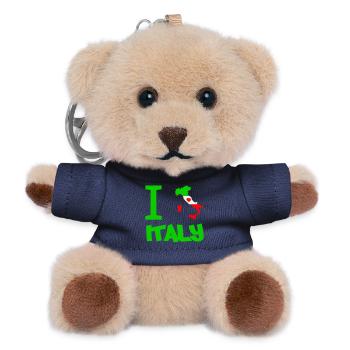 Italien Herzflagge Kunstmotiv - Teddy Schlüsselanhänger - Navy - Vorne