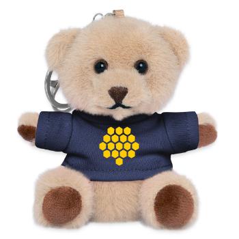 Bienenwabe Design Imker & Natur Geometric Geschenk - Teddy Schlüsselanhänger - Navy - Vorne