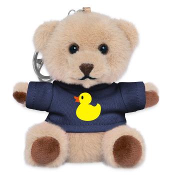 Drôle de petit canard en jaune - Porte-clés ourson - marine - Devant