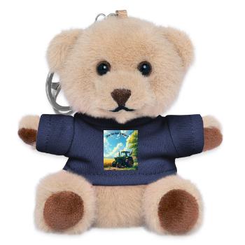 Traktor im Feld Ohne Uns Geht Es Nicht - Teddy Schlüsselanhänger - Navy - Vorne