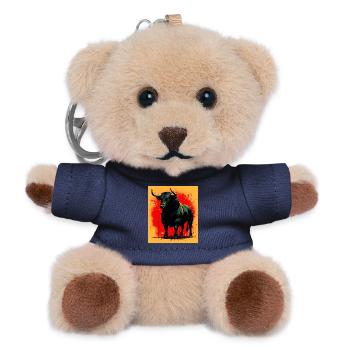 taureau - Porte-clés ourson - marine - Devant