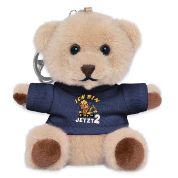 I'm Now 2 – Bear Excavator Construction Worker Design - Teddy Keyring - navy - Front