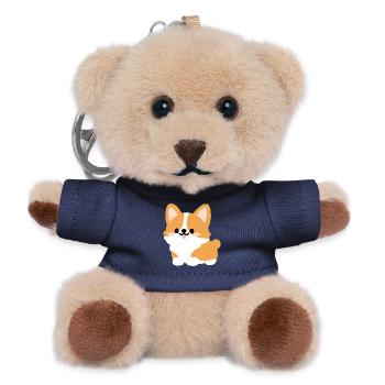 Corgi-Welpe Süßes Cartoon-Tee - Teddy Schlüsselanhänger - Navy - Vorne