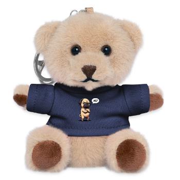 No Pug Pugs Pug Owner Pug Lover Pug Dog - Teddy Keyring - navy - Front