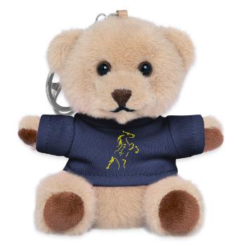 Pferd Reitsport Reiter - Teddy Schlüsselanhänger - Navy - Vorne
