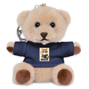 Funny Cat Master of The Dork Arts  - Teddy Keyring - navy - Front
