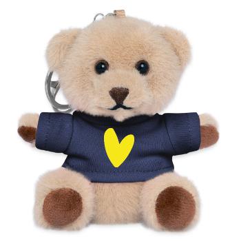 Cœur jaune sur noir Minimalisme lumineux - Porte-clés ourson - marine - Devant